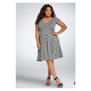 Torrid Gray Jersey Motorcycle Mania Skater Dress